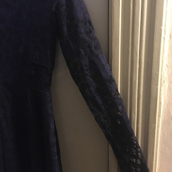 Dark Blue Lace Dress - Picture 3 of 4